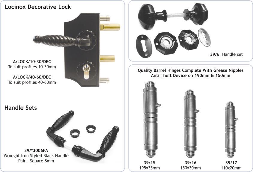 gate and fencing accessories locks hinges