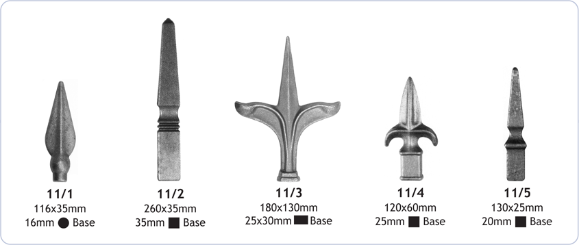 railheads and finials decorative ornamental ironwork