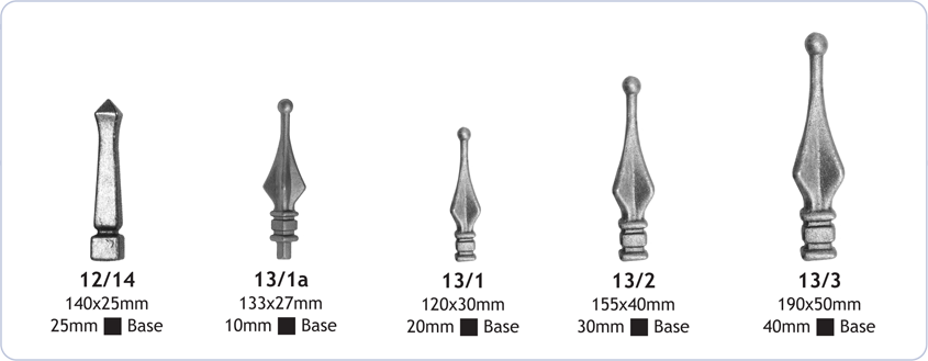 railheads and finials decorative ornamental ironwork