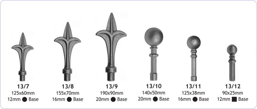 railheads and finials decorative ornamental ironwork