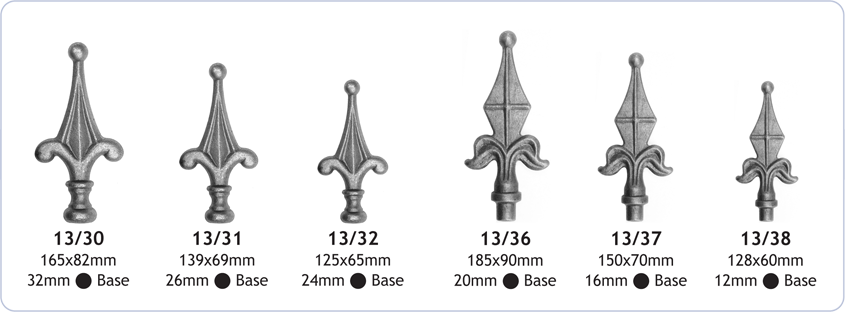 railheads and finials decorative ornamental ironwork