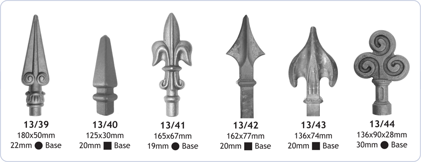 railheads and finials decorative ornamental ironwork