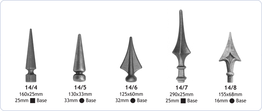 railheads and finials decorative ornamental ironwork