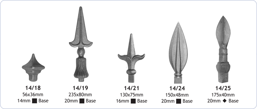 railheads and finials decorative ornamental ironwork