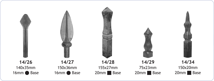 railheads and finials decorative ornamental ironwork