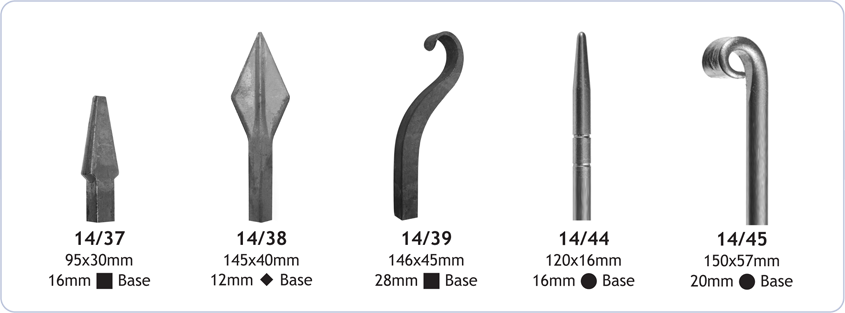 railheads and finials decorative ornamental ironwork