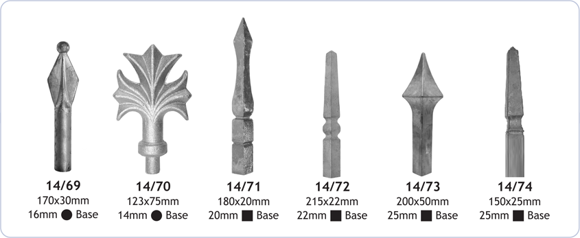 railheads and finials decorative ornamental ironwork