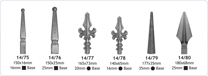 railheads and finials decorative ornamental ironwork