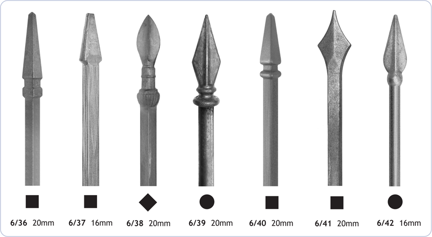 railheads finials ornamental decorative ironwork