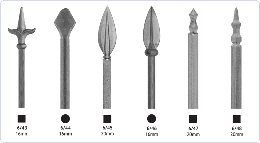 railheads finials ornamental decorative ironwork