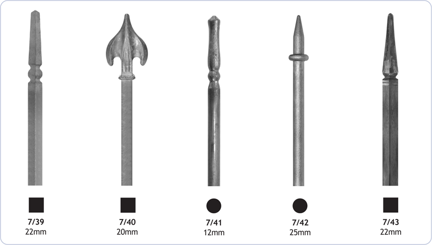 railheads finials ornamental decorative ironwork