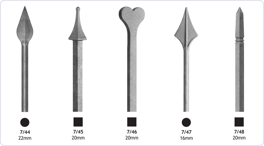 railheads finials ornamental decorative ironwork