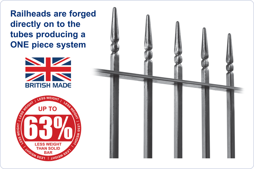 tubular hollow rail fencing railing range