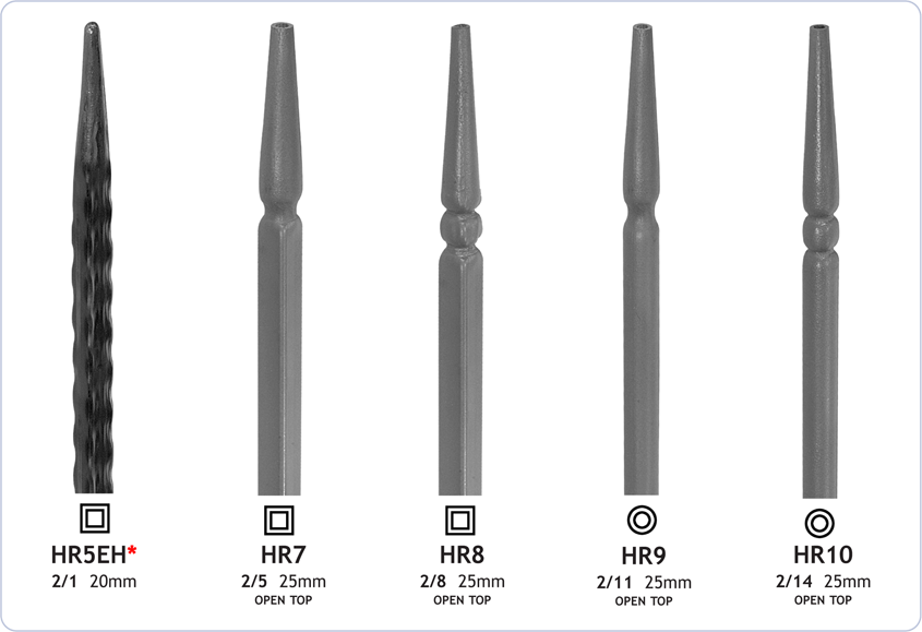 tubular hollow rail fencing railing range