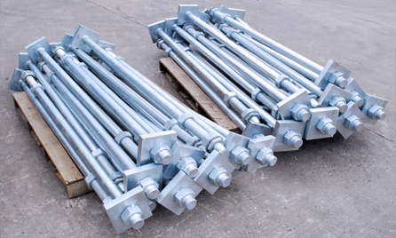 stud bolts with fabricated and welded plate