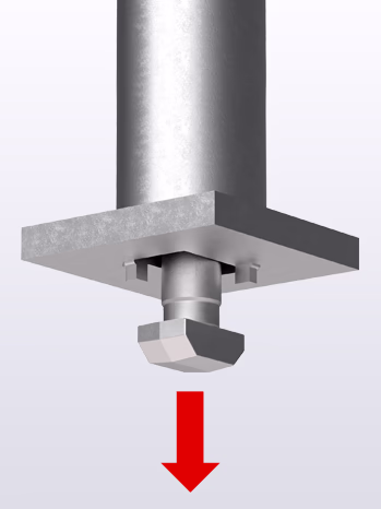 hammerhead t bolt inserted into tube and washer plate