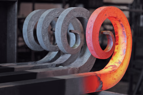 hand forging decorative scrollwork at brooks forgings