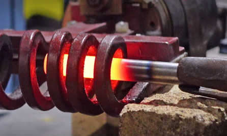 bar end induction heating for metal forging and forming
