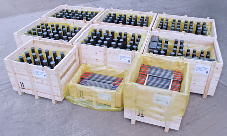 bespoke wooden boxes for foundation bolts for export to USA