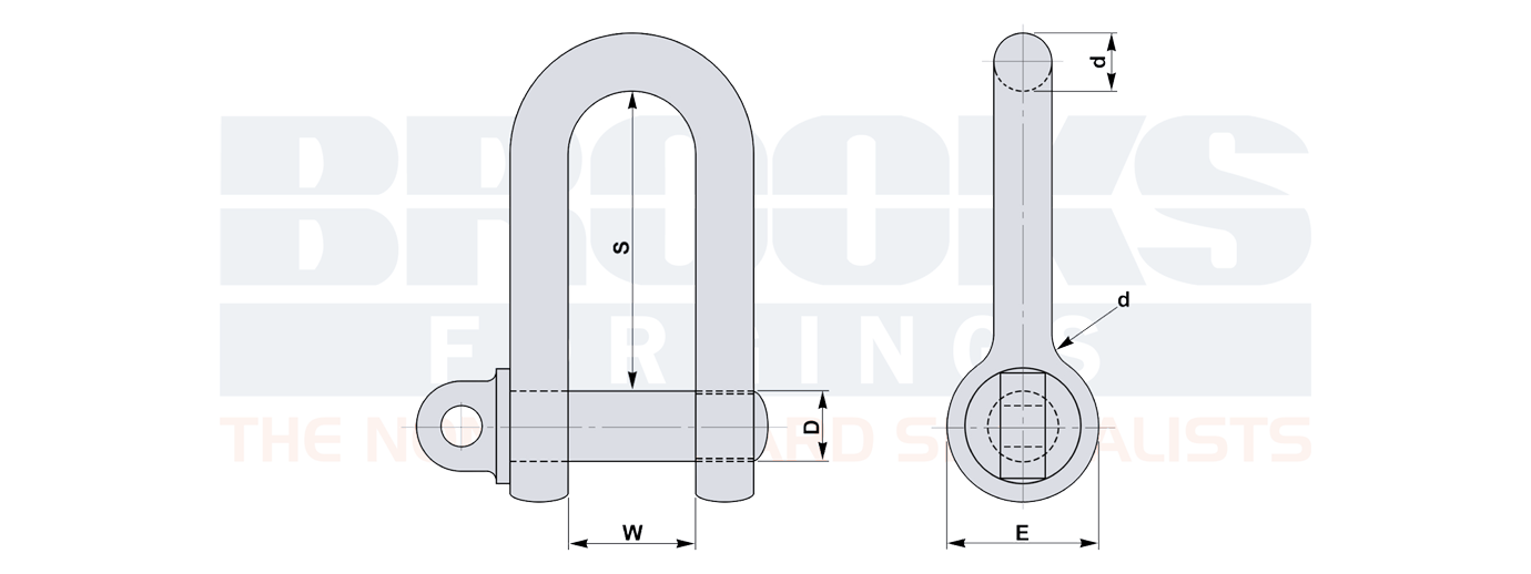 large d shackles to BS3032 diagram drawing