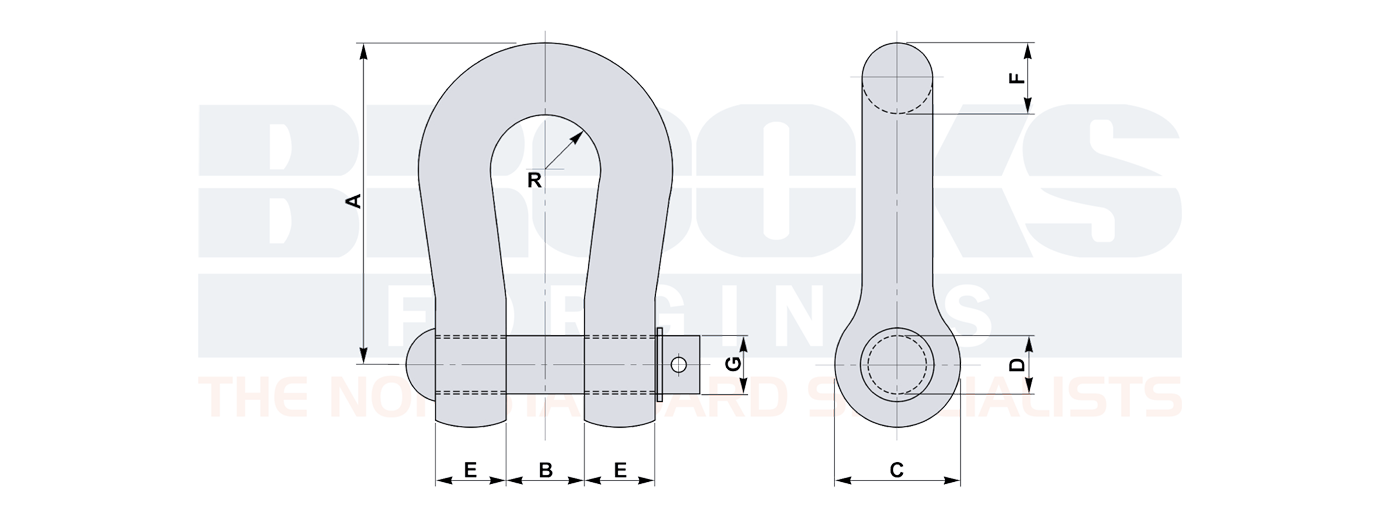 overhead powerline shackles to BS3288 diagram drawing
