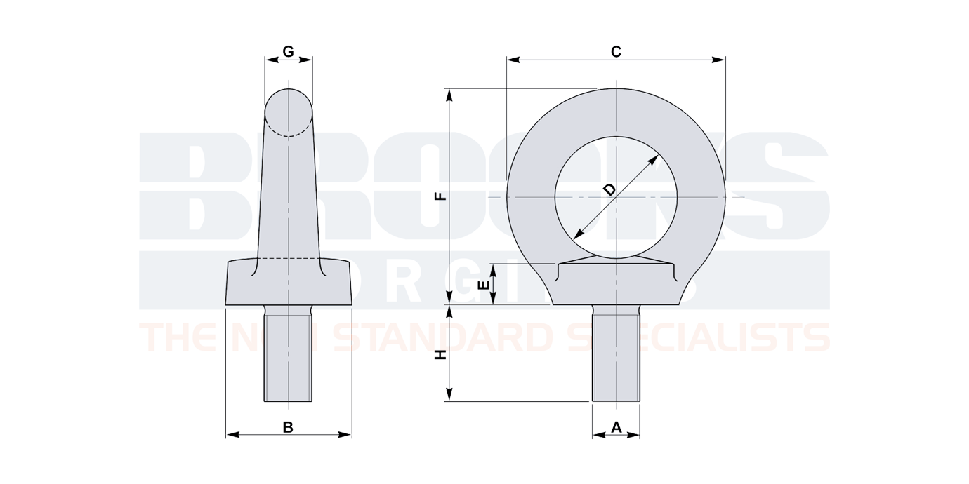 eyebolts to din 580 diagram drawing
