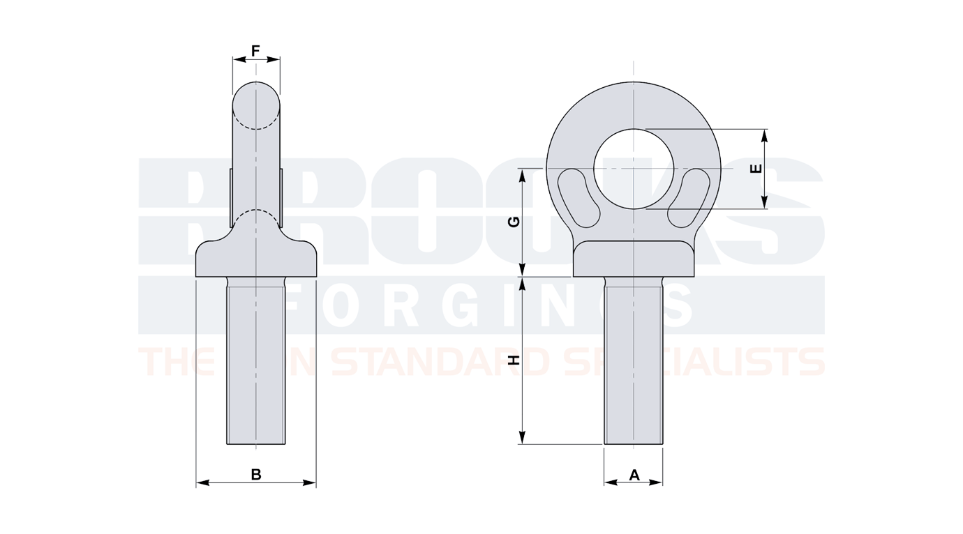 long shank collared eyebolts metric diagram drawing