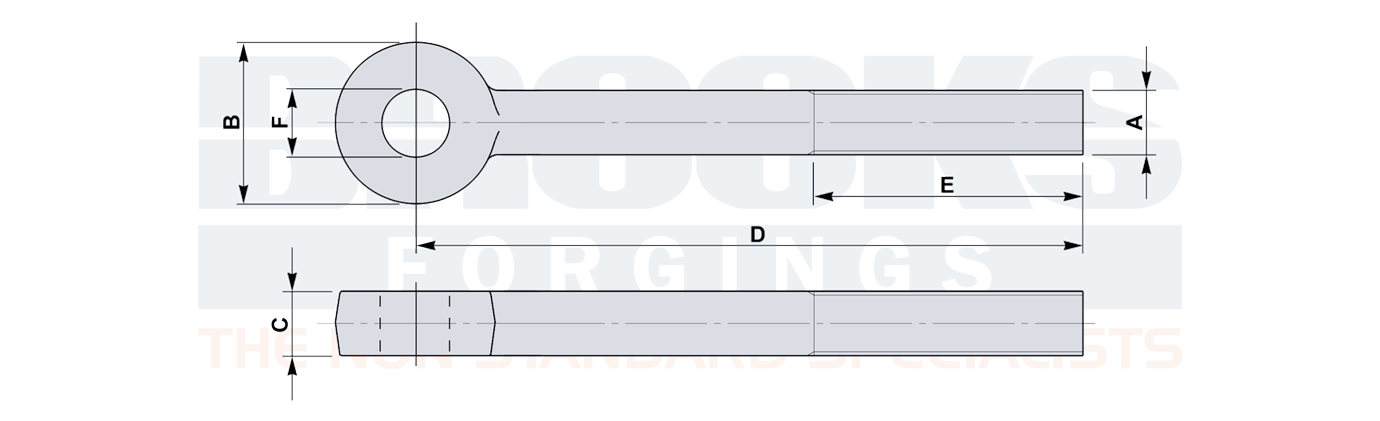 palm eyebolts with straight sides diagram drawing