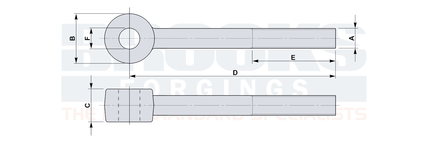 swivel eyebolts with increased eye thickness diagram drawing