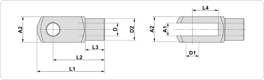 basic clevis fork end diagram drawing