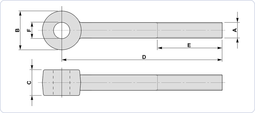 swivel eyebolts with increased eye thickness diagram drawing