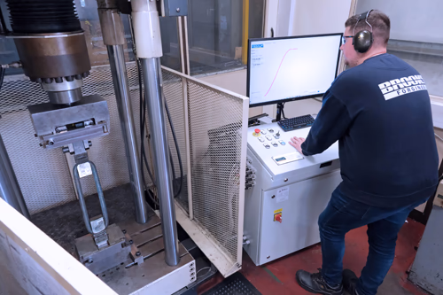 in-house proof load testing at Brooks Forgings