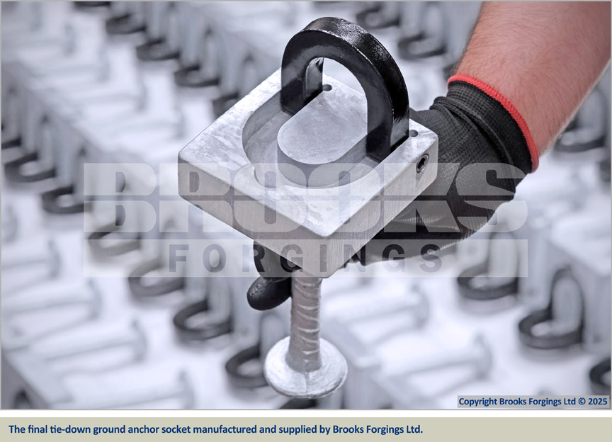 The final tie-down ground anchor socket manufactured and supplied by Brooks Forgings for Beresford Square Market Woolwich