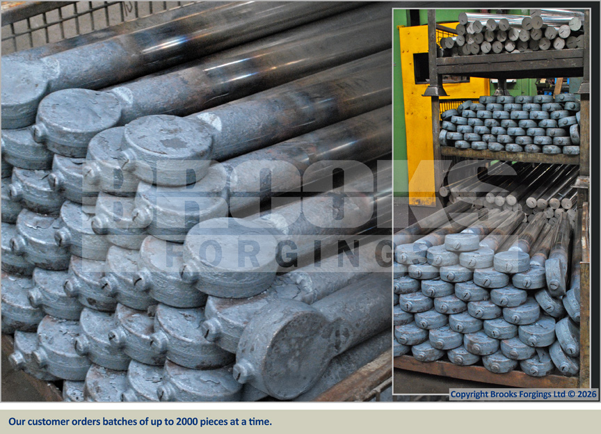 Our customer orders batches of forged eye rods up to 2000 pieces at a time.