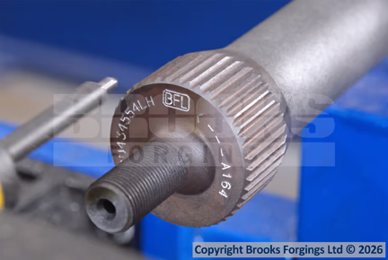 Each torsion bar produced at Brooks Forgings Ltd is fully marked for full traceability.