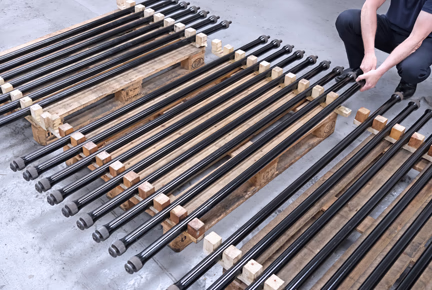 Completed FV430 torsion bars ready for final packing and shipping by Brooks Forgings Ltd