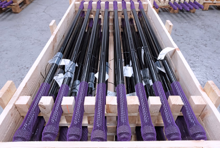 Completed FV430 torsion bars packed in wooden crates for shipping by Brooks Forgings Ltd