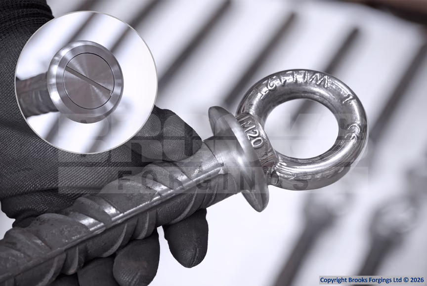 The market stall ground anchors feature a flush-fitting cap and a stainless steel M20 DIN580 collared eye bolt.