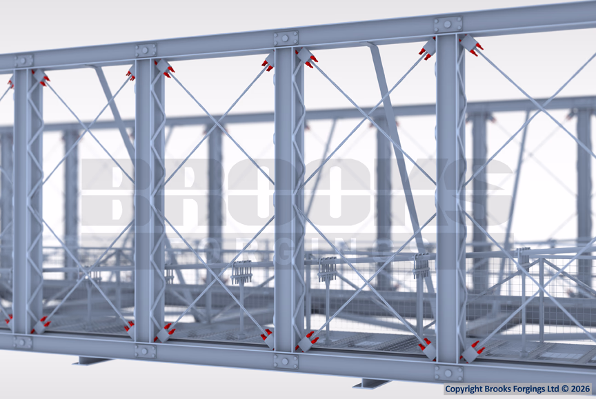3D render of the Newport Transporter Bridge showing the placement of the new u-bolts