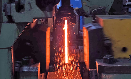 automated horizontal counterblow forging process
