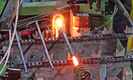 automated induction heating line for robotic upset forging capability