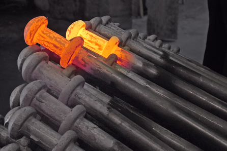 hot upset forging of marquee stakes tent pegs pins at Brooks Forgings