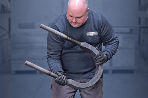 large bespoke u-bolt anchor collars for Allington Lock by Brooks Forgings