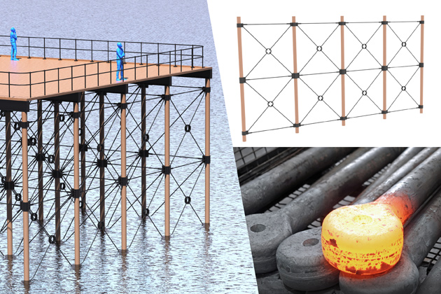 Bespoke Tension System Bracing Components For Southend Pier Restoration