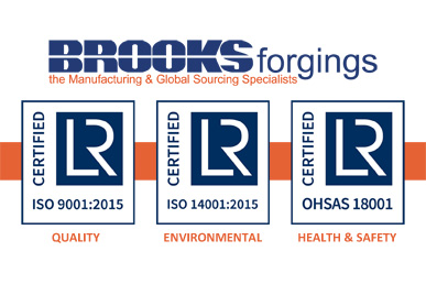 Brooks Forgings Certified for ISO 9001, ISO 14001 and OHSAS 18001 with Lloyd's Register